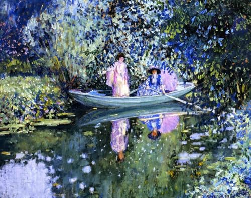Kit de pintura al óleo sobre lienzo de Frederick Carl Frieseke con diseño de dos mujeres