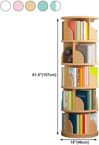 Miniatura 3 de LITFAD Estantería giratoria de madera, estantería moderna giratoria de 360, estante de almacenamiento de pie para el hogar, sala de estar, 18.1