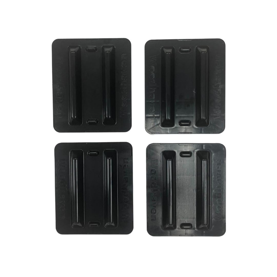 Woodhaven Firewood Rack Support Bases 4 Pack Black - Heavy Duty ABS Mold Injected Plastic - Fits Up To 1-5/8 Inch Tube - Fits Most All Firewood Racks - Made In USA