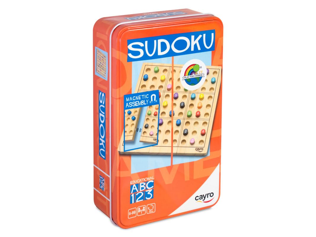 Cayro - Sudoku Metal Box - Juego de Lógica - Consigue Completar la Cuadricula de 9 x 9 con Números del 1-9 - para 1 Jugador