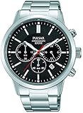Cuarzo hebilla día Pulsar Reloj Analógico para Hombre de Cuarzo con Correa en Acero Inoxidable 1