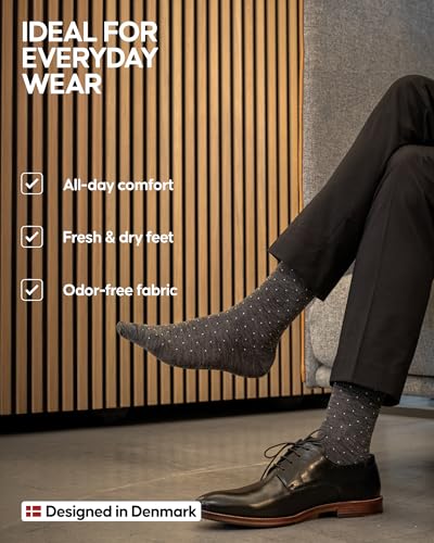 Image of DANISH ENDURANCE Merino Wool Socks - Breathable Moisture-Wicking Dress Socks for Men & Women, Lightweight & Thin, 3 & 5-Pack
