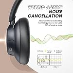 BERIBES Upgraded Hybrid Active Noise Cancelling Headphones with Transparent Modes,70H Playtime Bluetooth Headphones Wireless Bluetooth with Mic, Deep Bass,3.5MM Cable,Soft-Earpads,Fast Charging-Black - Image 4