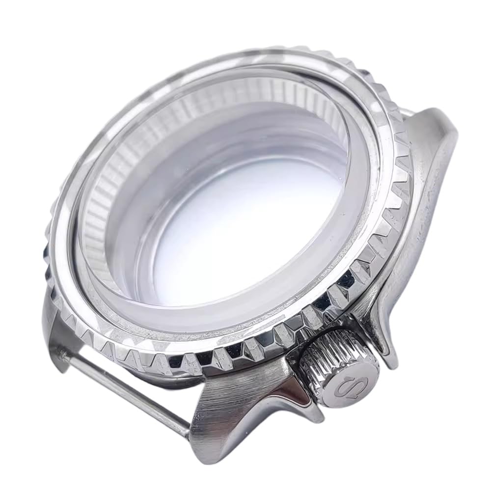 42mm DIY Edelstahl Uhrengehäuse Kapitelring Kit, Passend für NH35 NH36 Werk, Transparenter Boden Ersatz Uhren Modifizierung Set für Seiko SKX007