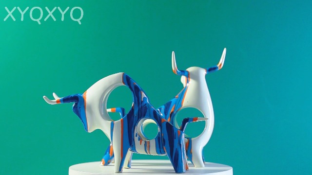 Estatua de Toro de Resina Pintada para Decoración miniatura 7