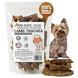 Dog Chits Lamb Trachea Dog Chews - 100% Single Ingredient, High Protein, Low Fat - Glucosamine for Joint Support - Dental-Clean Crunch - for Dogs Sensitive to Beef, Training Treat - 6 inch, 8 oz