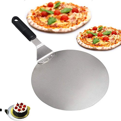 VieVogue - Pala redonda para tartas (mango de acero inoxidable), diseño de pala, para hornear en pizza, galletas, piedra Cover