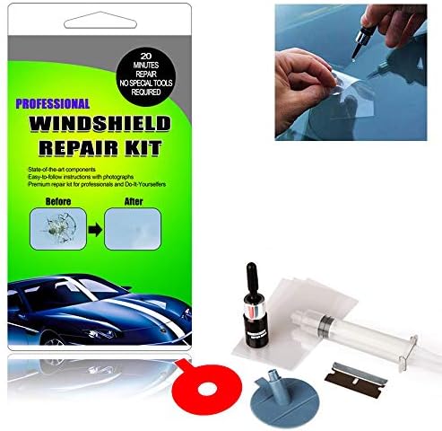 Windshield Repair Kit Cracked Glass Repair Kit to Fix Auto Glass Windshield Crack Chip Scratch