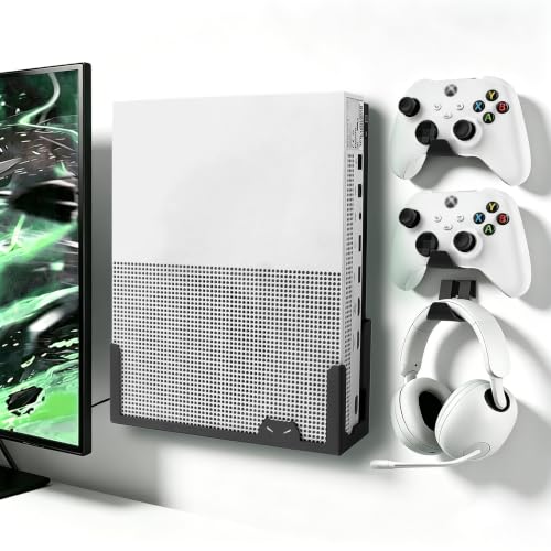 Soporte de pared para Xbox One S base de acero con colgador de mandos