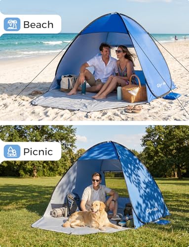 Glymnis Strandmuschel Pop Up Strandzelt Strand Zelt UPF50+