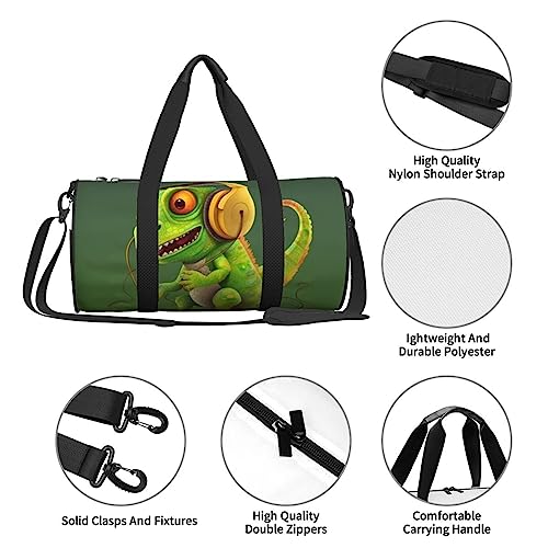 Sac de voyage rond imprimé Cameleon taille unique sport