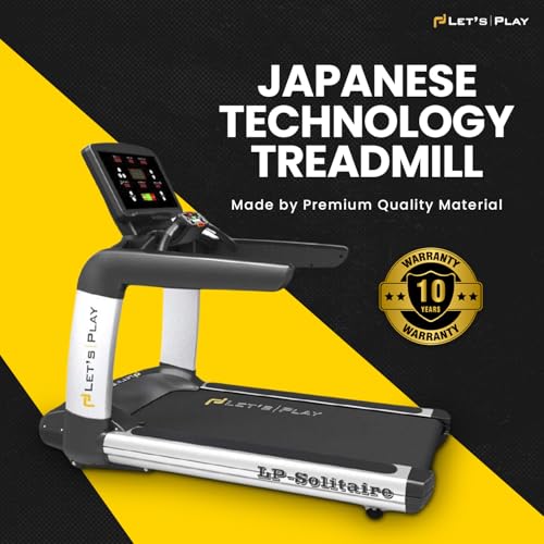 Image of Let's Play Solitaire Commercial Treadmill for Gym and Home Use | 8HP Peak AC Motor Running Machine | Top Speed 20Km /hr | Durable Heavy-Duty Design with Advanced Features for Cardio and Fitness