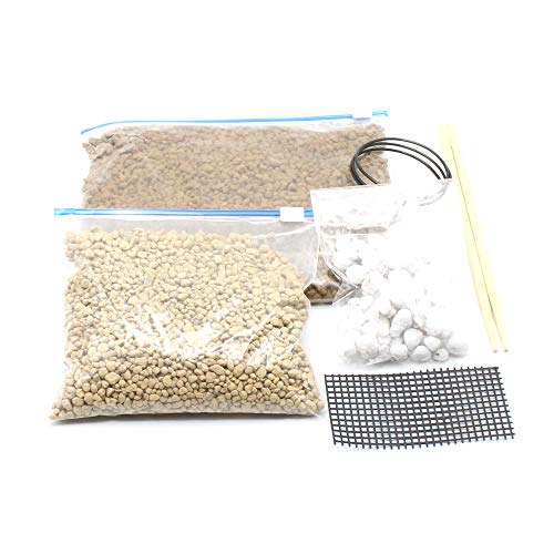 うめきち盆栽用品店 盆栽用土 松柏専用 植え替えセット キット フルイ済み用土1,000cc 鉢底石 鉢底ネット アルミ線 竹箸(小品盆栽用)