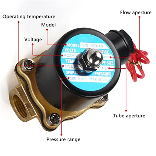Électrovanne laiton 220V DN10 normalement fermée pour contrôle de l'eau et de l'air