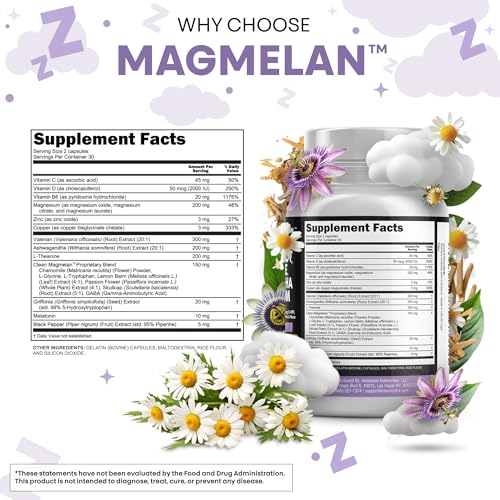 Clean Nutraceuticals Melatonin 10mg Valerian Root L Theanine 200mg Ashwagandha - Sleep Support for Women & Men with Magnesium Complex, Lemon Balm, Chamomile, & Passion Flower - 60 Caps - Image 5