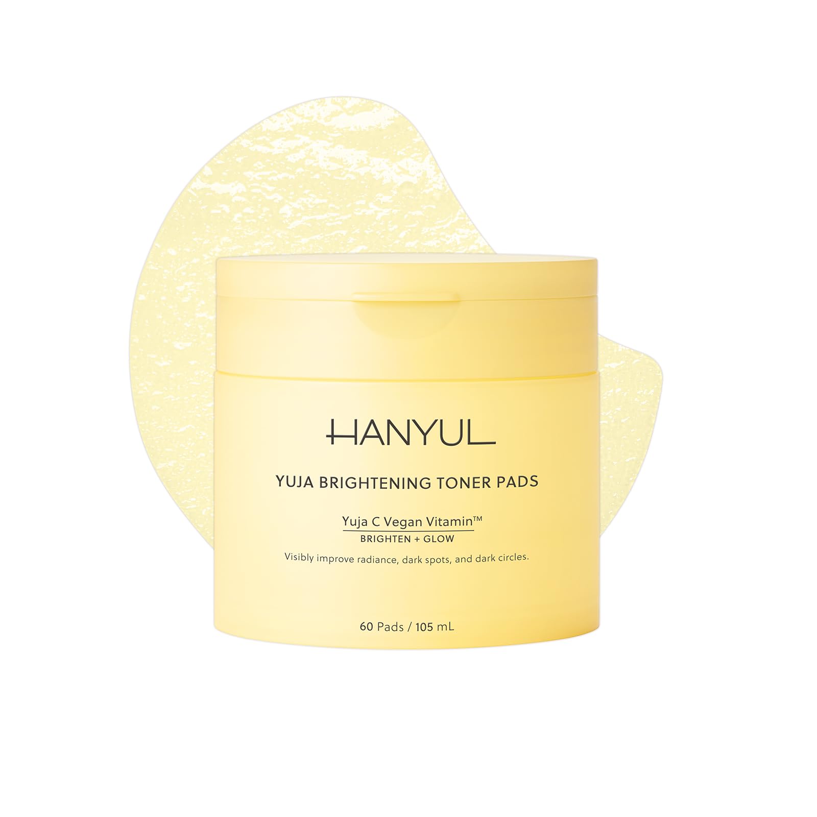 Yuja Toner Pads | Korean Yuzu with Vitamin C & 5% Niacinamide to Visibly Brighten Dark Circles, Dark Spots, Even Tone, Glow Boosting for Face & Undereyes, 60 Sheets