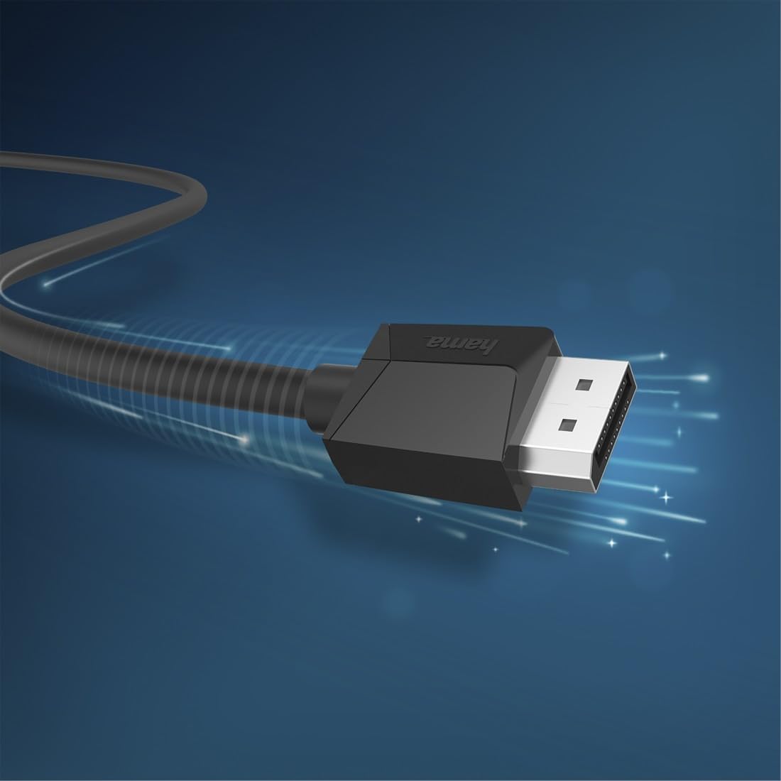 Hama Kabel DisplayPort DP 1.2 do przesyłania cyfrowych danych i sygnałów audio/wideo (ULTRA HD, 4k, PVC, 21,6 Gbit/s, podwójne ekranizowanie, 1,5m) czarny
