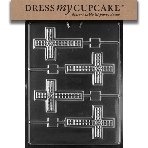 Dress My Cupcake Chocolate Candy Mold, Cross Lollipop