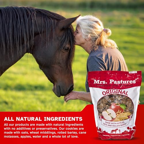 Image of Mrs Pastures Cookies and Treats for Horses - Premium Horse Treats - Made with Apples, Oats, and Rolled Barley - Preservative Free - All Natural Ingredients - No Corn or Soy (35lb Refill Box)