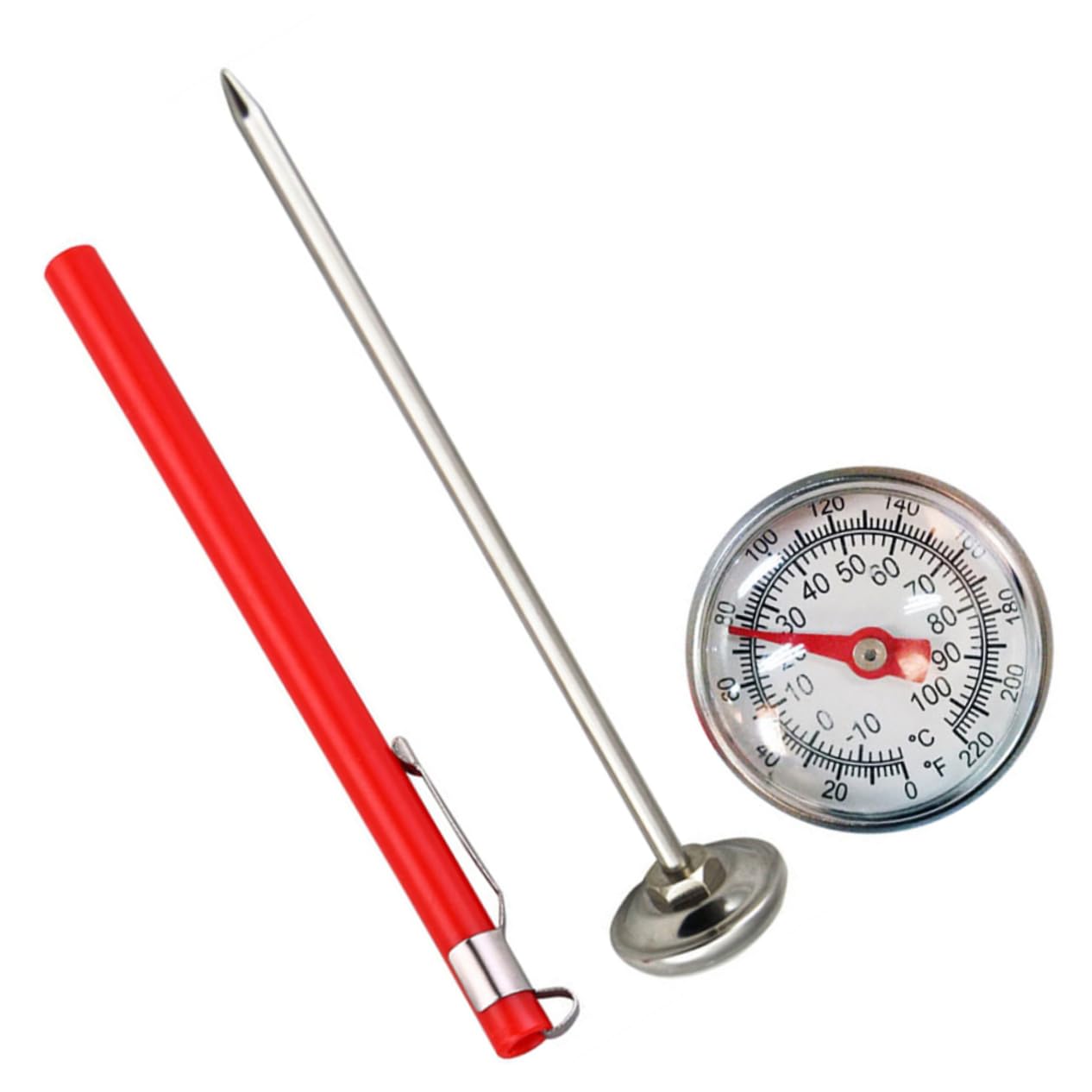 Zerodeko Stainless Steel Food Thermometer Precision Meat and Milk Thermometer for Kitchen Use Instant Read with Cover for Cooking BBQ and Accurate Temperature Readings