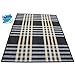 Alfombra de Salón o Comedor, Negra, con Rayas Blancas y Amarillas, de...