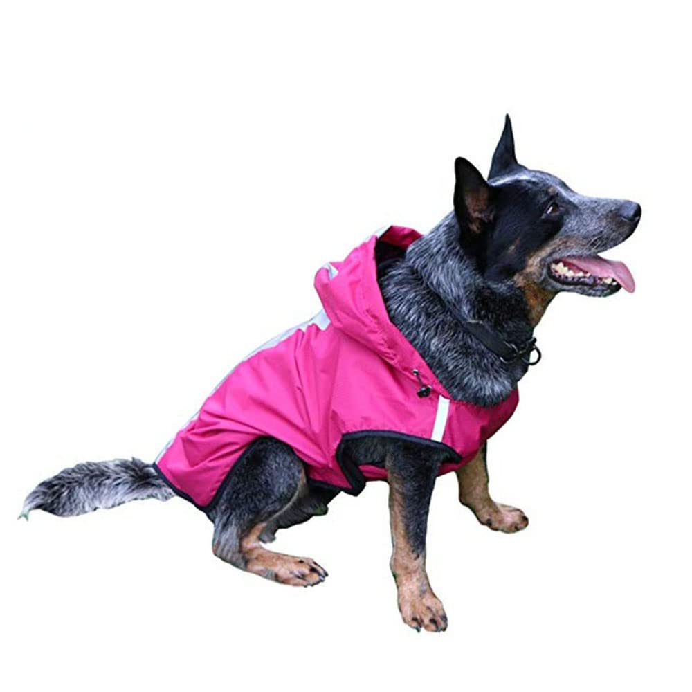 Impermeabile per Animali Domestici Abbigliamento per Animali Domestici Tessuto Impermeabile Riflettente di Sicurezza Abbigliamento per Cuccioli,Rosso,XXL