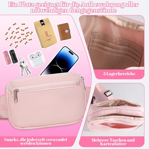 YELKOEYN wasserdichte Leckerlitasche Für Hunde - Bauchtasche Mit Verstellbarem Schultergurt, Mit Unabhängiger Abnehmbarer Haustier-Snack-Tasche, Outdoor-Bauchtasche Hundetraining Hunde Spazieren