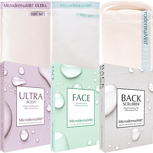 MicrodermaMitt Ultra Head To Toe At Home Spa Treatment 3-Piece Ex...