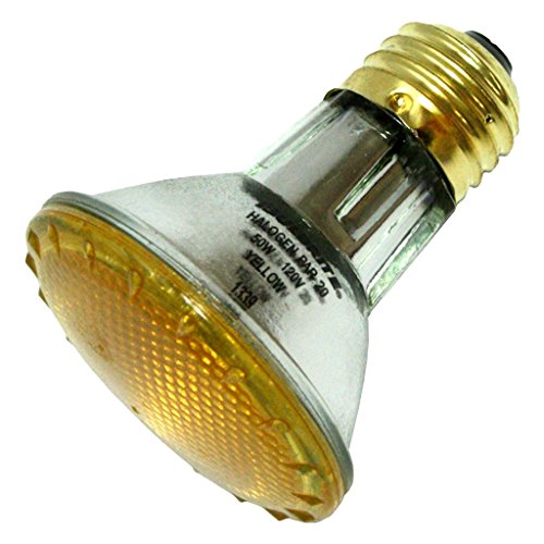 Bulbrite H50PAR20Y 120V 50W PAR20 Halogen Light, Yellow