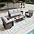 MIXPATIO 4-Piece Patio Furniture Set, Oversized Outdoor Wicker Sofa with Swivel Chairs and Coffee Table, Sectional Rattan Outdoor Conversation Set for Poolside Backyard Deck, Grey