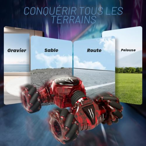 Cadeaux pour Garçons Filles : Voiture Télécommandée de Cascade avec Télécommande 2.4GHz
