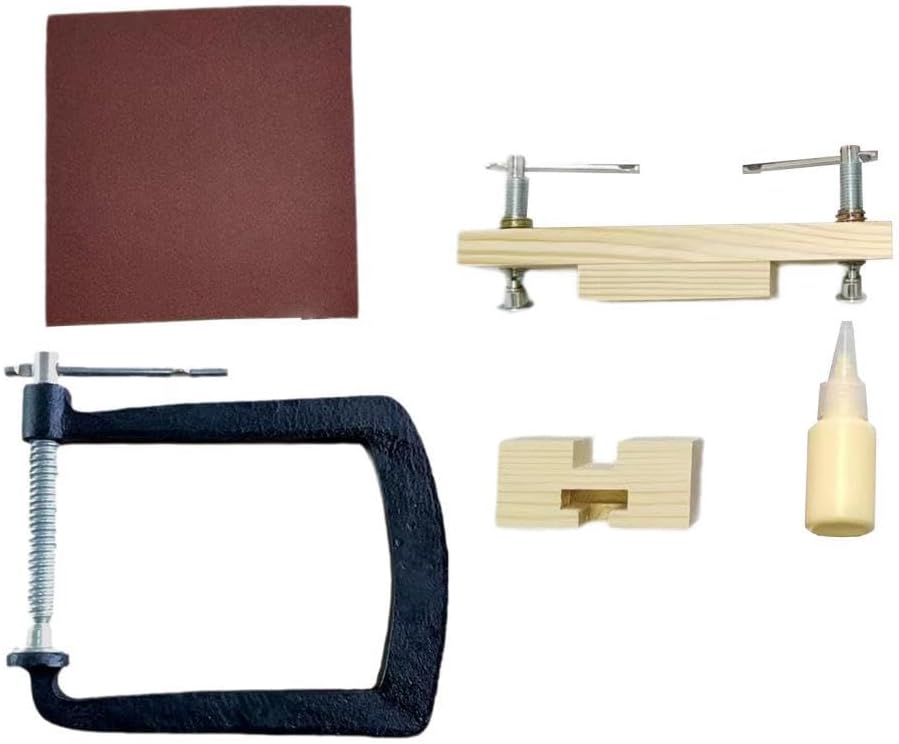DYNWAVE Classical Guitar Bridge Clamp, Bridges Repair Tool, Fixture Clip Guitar Maintenance Clamp, Wooden Guitar Bridge Clamp Guitar Accessory for Luthier, with Fixture Glue Sandpaper