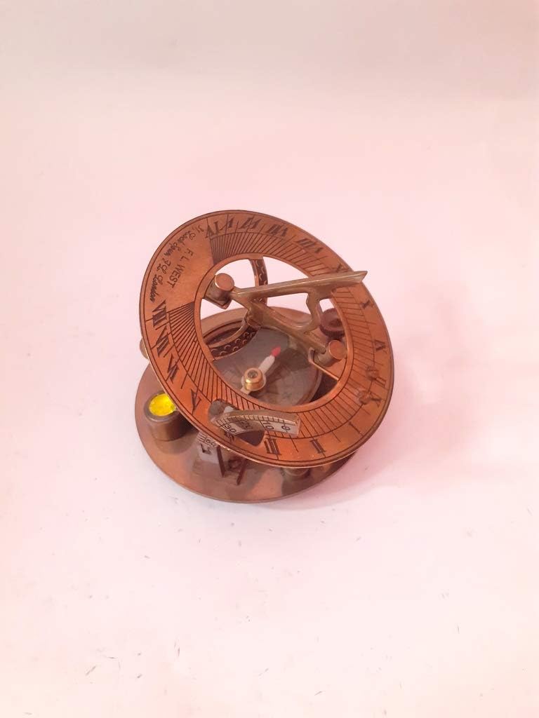 Sundial, Engraving, Compass, Brass