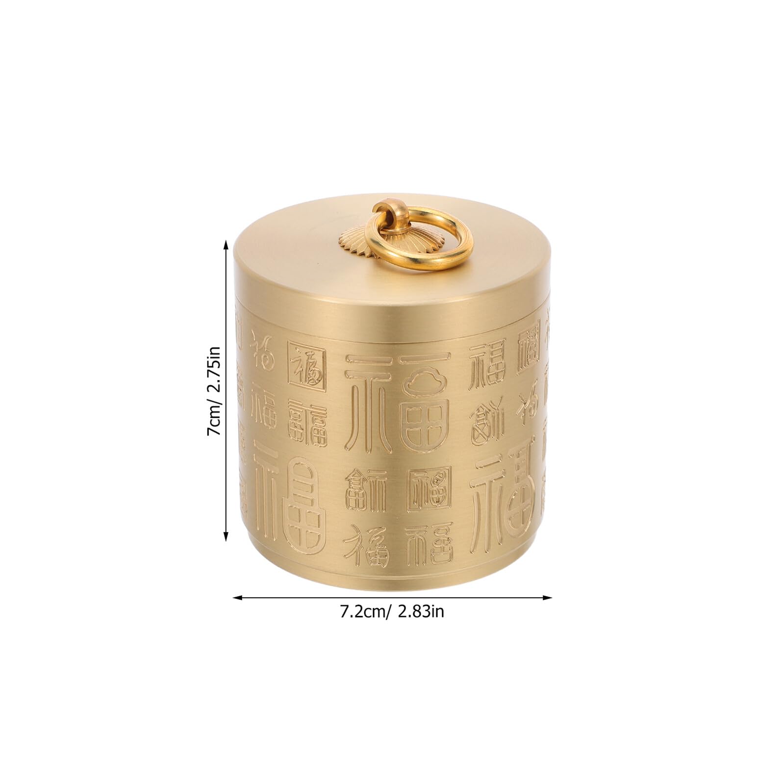 Posacenere Rotondo in Ottone con Coperchio, Stile Cinese Classico