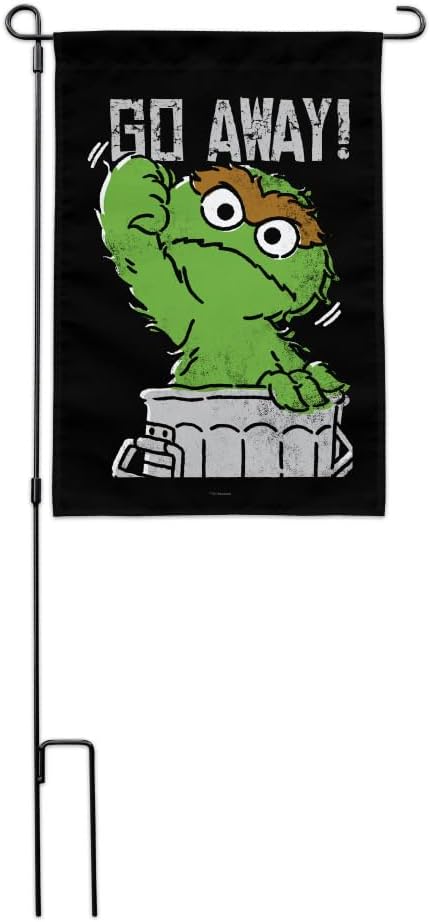 Sesame Street Oscar Go Away! Garden Yard Flag