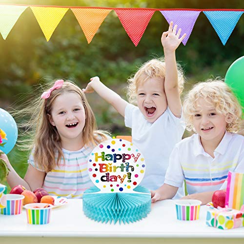 2 Pieces Rainbow Birthday Honeycomb Paper Centerpiece Colorful Happy Birthday Decorations For Kids Birthday Party Supplies #TOP4