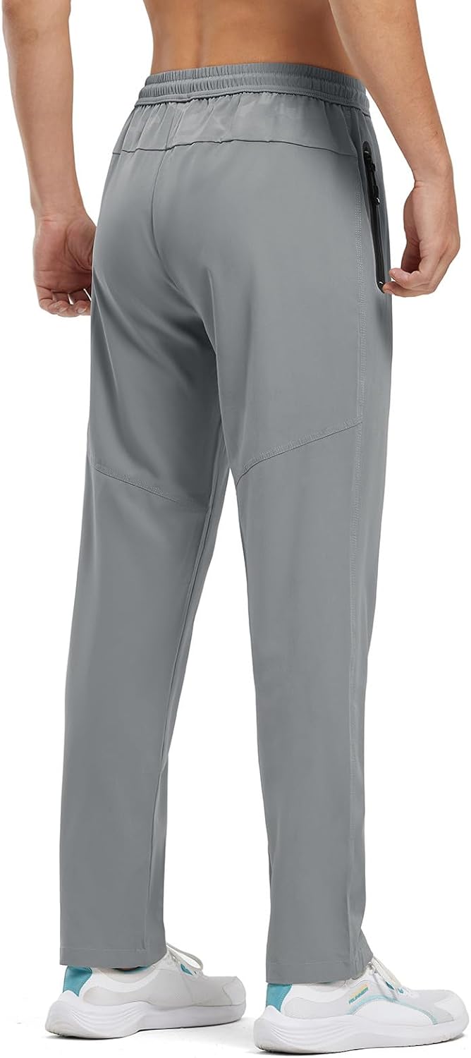 BGOWATU Men's Sweatpants Zipper Pockets Joggers Lightweight Quick Dry Breathable Hiking Pants - Image 3