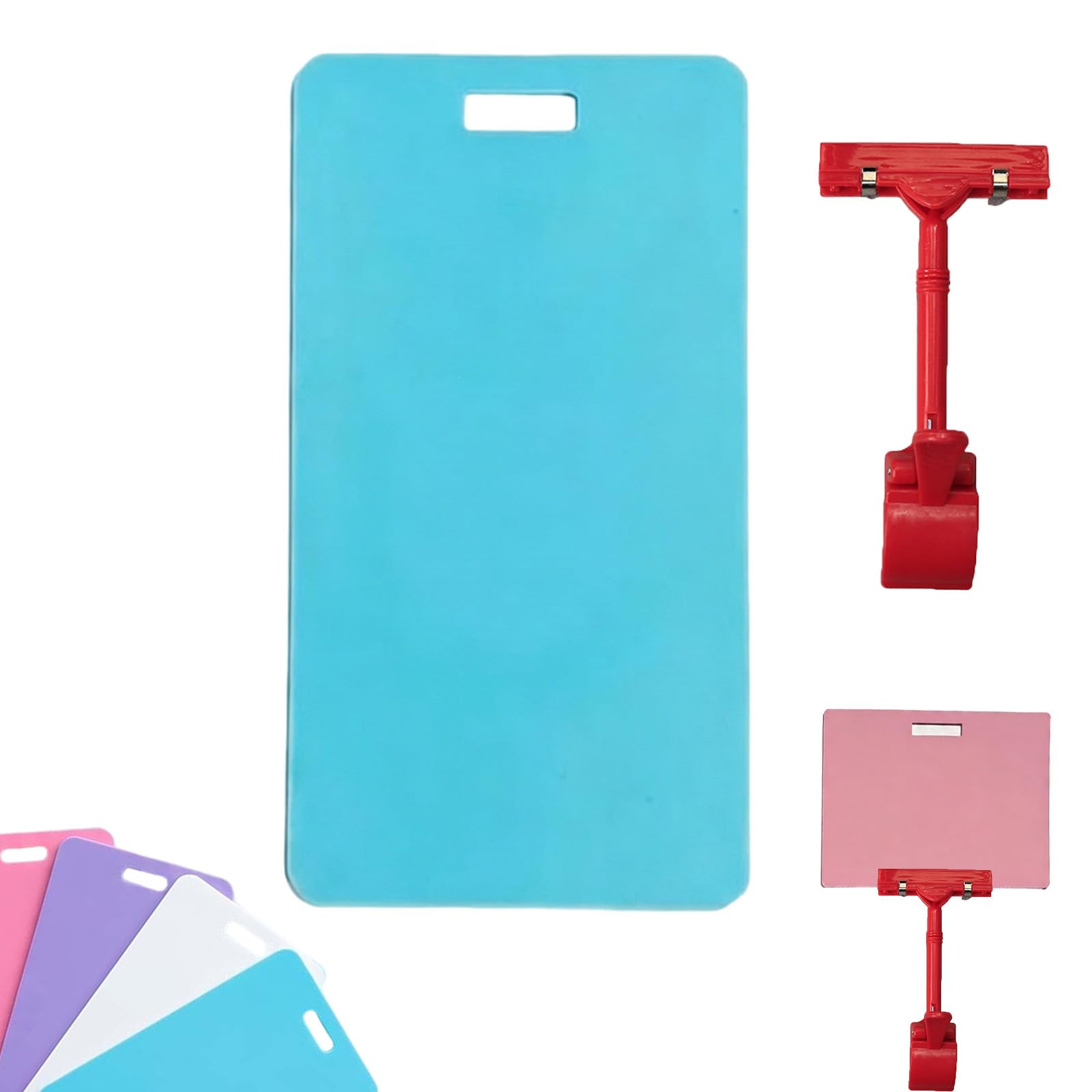Erasable Badge Note, Reusable Silicone Mini Whiteboard Clipboard with ID Badge Clip, Waterproof Pocket Notepad, Dual-Side Writable, Fade-Proof & No Blur (Vertical-03)