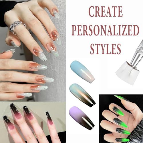 JOOTUEPO 100 Stück Nail Art Schwamm mit Metallgreifer, Sponge Brush Applikator, Sponge Nagel Pinsel, Nageldesign Zubehör Schwammpinsel, um eine Vielzahl von Gradient Nail Art Patterns zu Erstellen