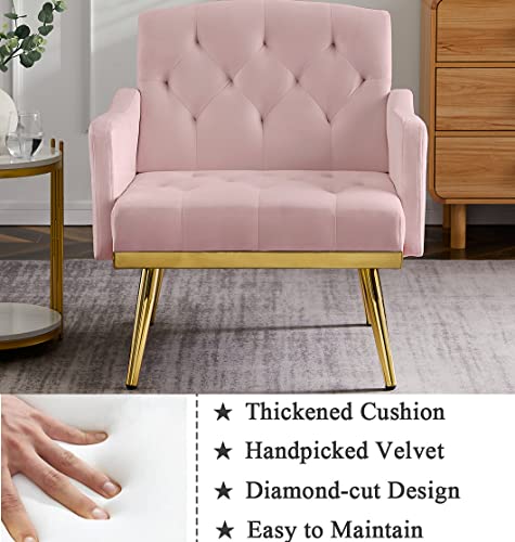 Sillón Plegable Terciopelo Rosa miniatura 6