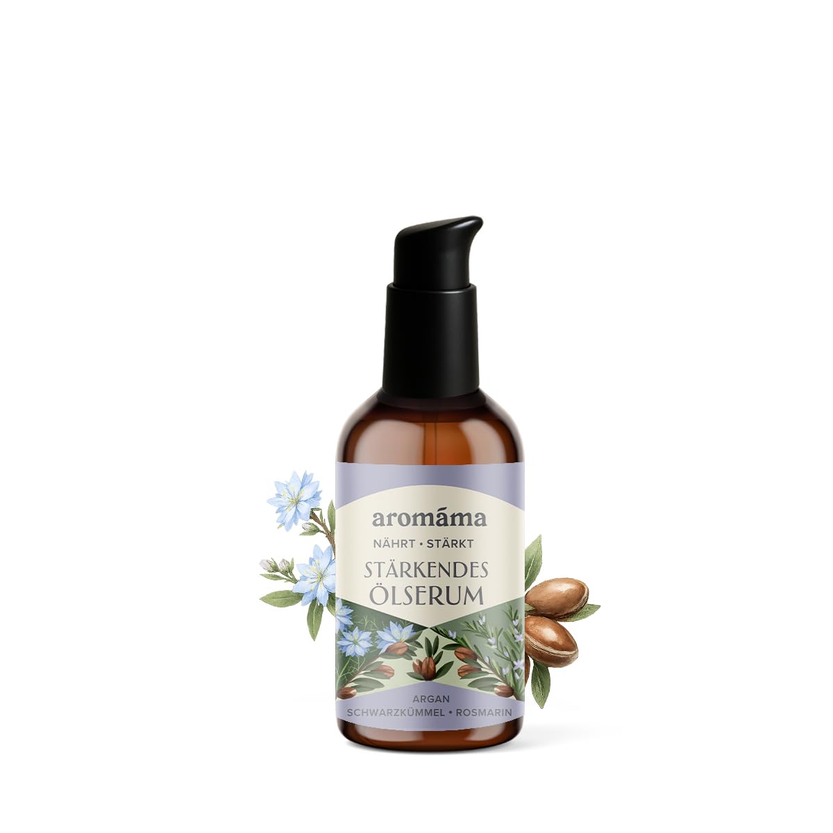 aromáma Haarstärkendes Serum für Kopfhaut & Haaransatz, Natürliche Ölmischung mit Rosmarin, Argan, Schwarzkümmel & Süßmandel – Pflegende Hot-Oil-Behandlung für trockenes, strapaziertes Haar