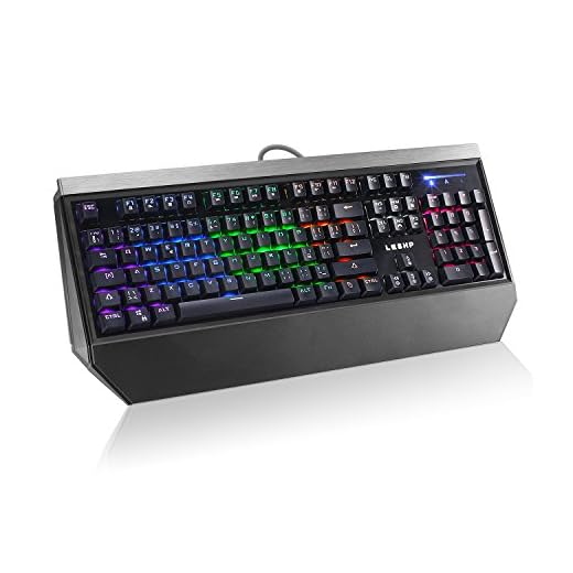 LESHP Teclado Mecánico Gaming con Disposición Española (retroiluminación LED de 7 colores, 105 teclas, tiene ñ)