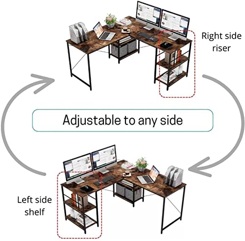 Image of Engineered Wood Office Table | Free Standing Work Desk | Rustic Brown Finish | Modern Writing Computer Workstation | Study Table for Home Office Bedroom | DIY Assembly Furniture for Professional Use