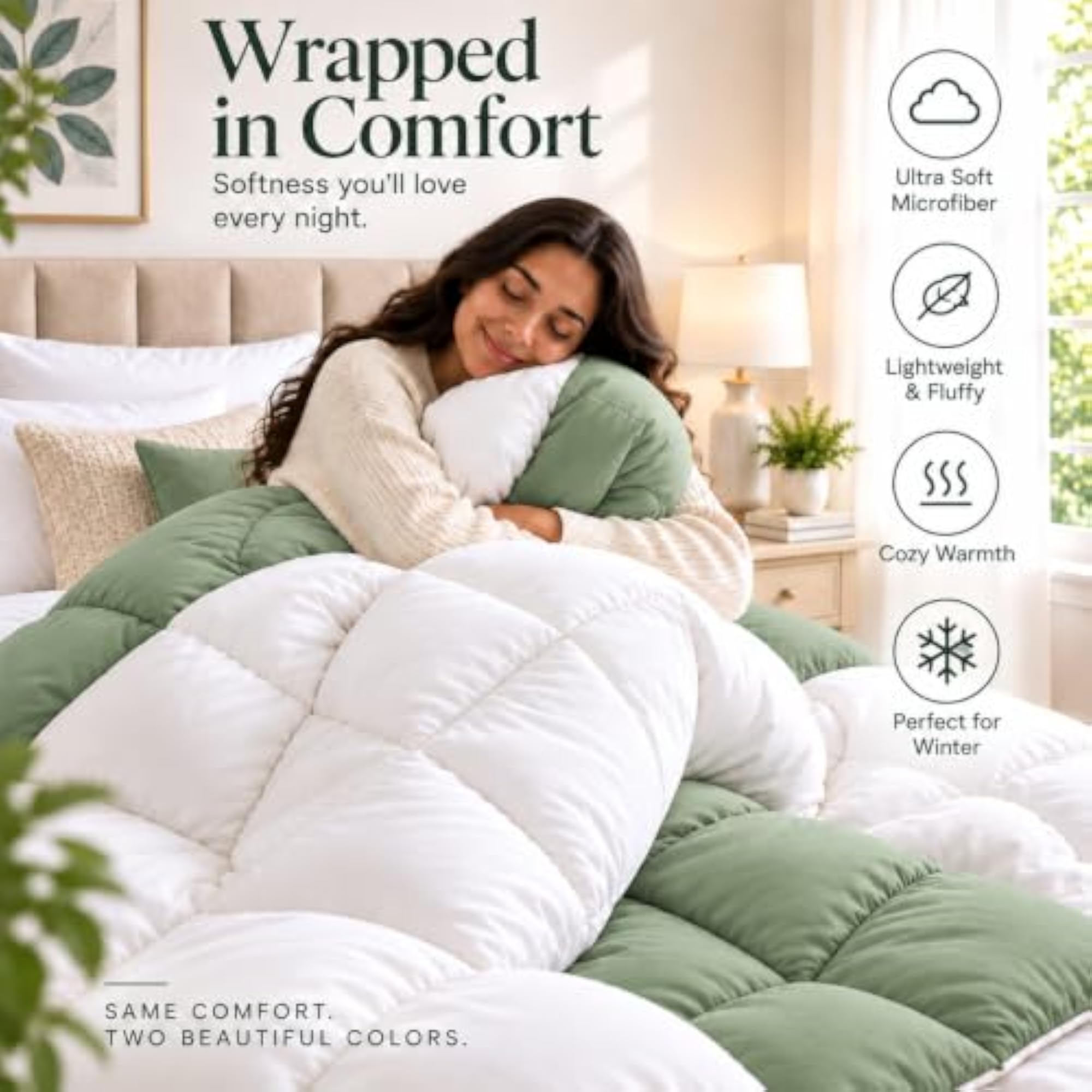 Microfiber Reversible Comforter, 300 GSM All Season