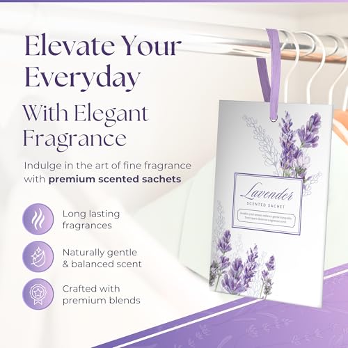 Image of 15 Pack Sachets for Drawers and Closets, Scented Sachets for Drawers, Closet Freshener Sachet for Drawers to Refresh Any Space, Sachet Bags, Scented Drawer Fresheners for Dresser, Lavender
