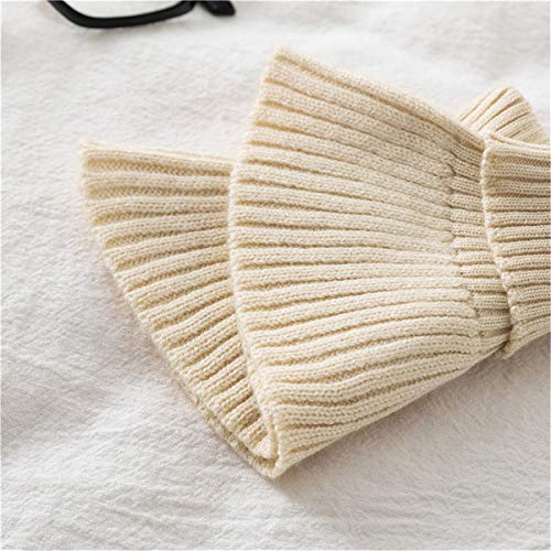 Women Knitted Ribbed Turtleneck Pullover Detachable False Collar4