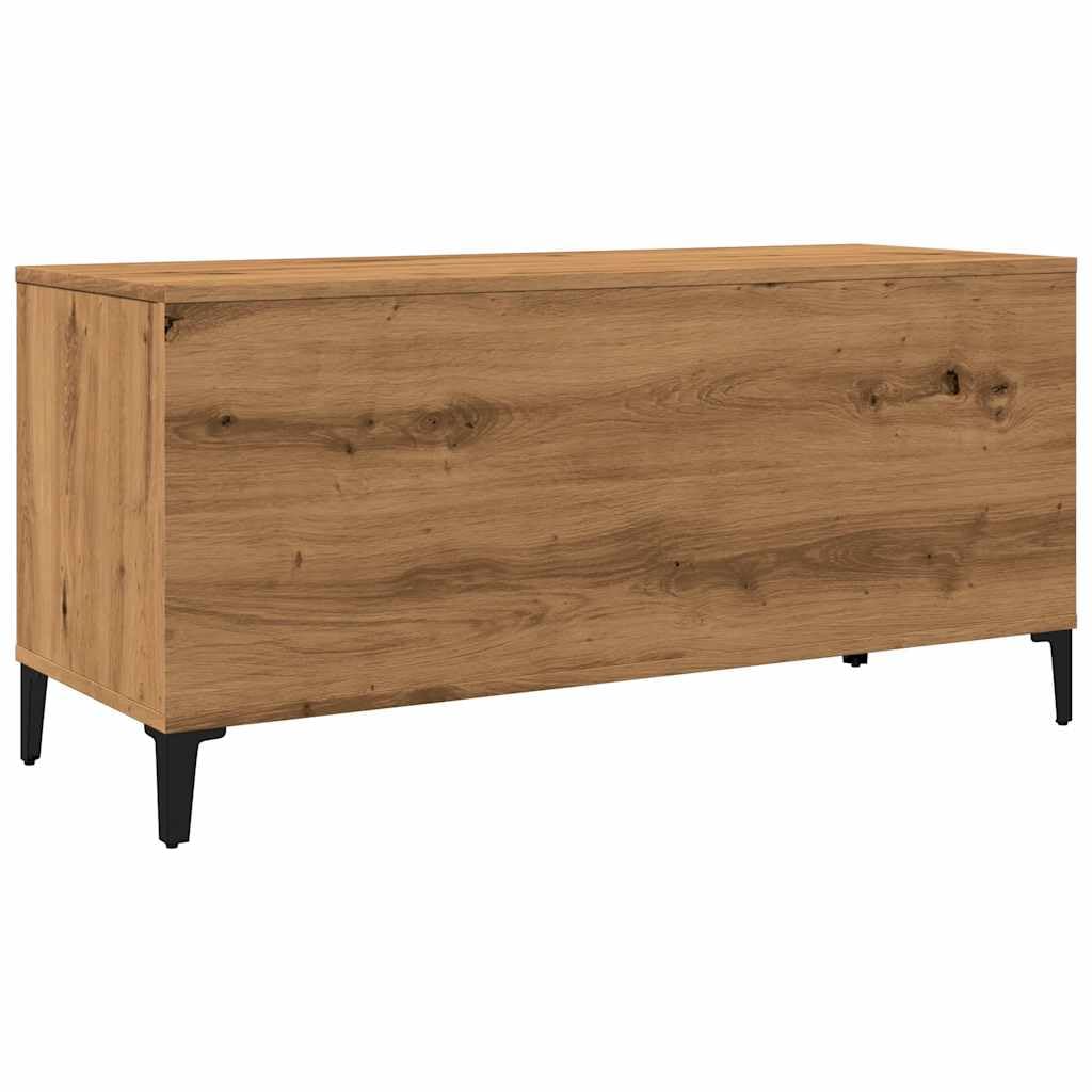 vidaXL Mueble para Discos Madera ingeniería Roble Artisan 100x38x48 cm, Armario de almacenaje de Discos, Mueble para Discos de Vinilo, aparador