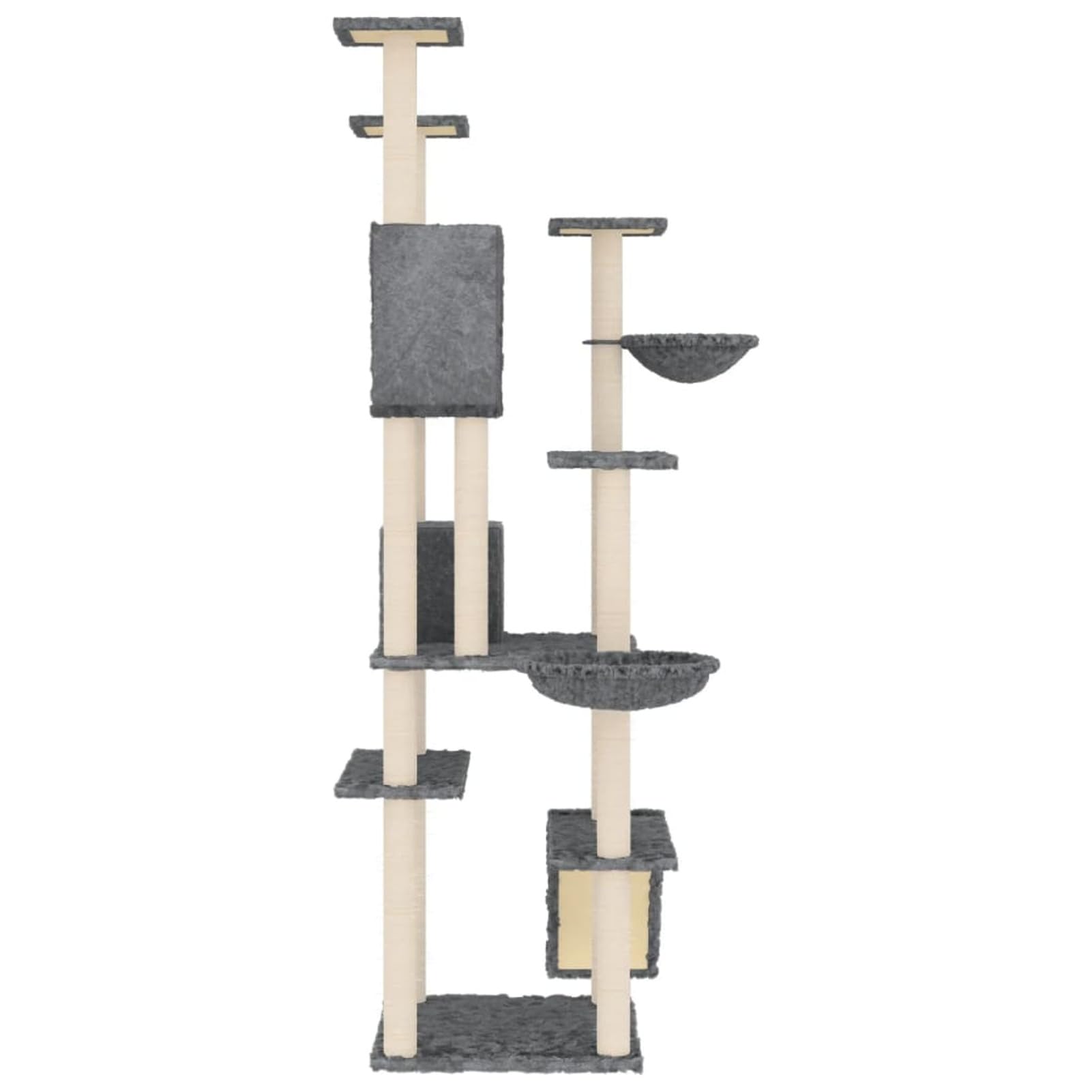 Homgoday Arbre à chat avec griffoir en Sisal Gris foncé 191 cm Meubles chat jeu jouet chat arbre griffoir