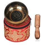 Tamaño: 3.74 "/9.5 cm Cuenco con diseño antiguo, mazo de madera hecho por Mahogany, caja de almacenamiento de mano