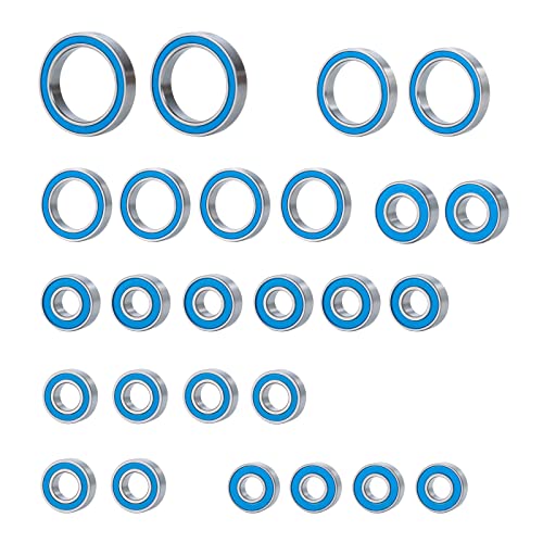 WEFEINO 26Pcs Metal Wheel Hubs Blue Sealed Bearing Kit for 1/10 TRX-4 Browco RC Car Truck